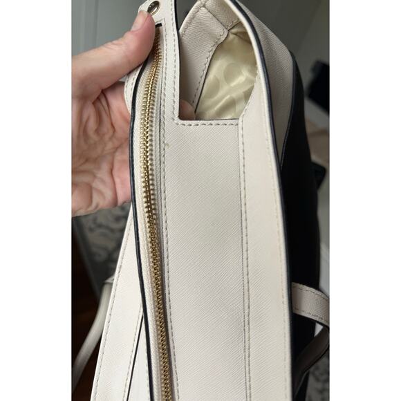 Kate Spade Cedar Street Harmony Tote Two-Tone Black & Beige Leather Shoulder Bag - Picture 9 of 16